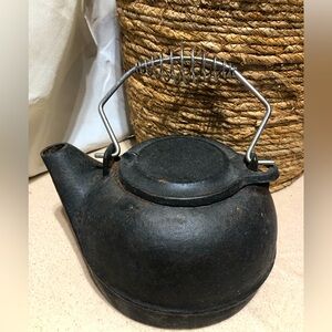 Vintage cast iron tea kettle